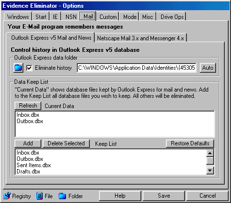 Evidence Eliminator Erase Email News Message History